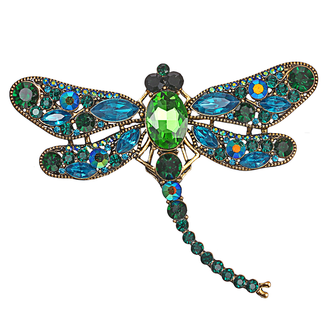 Broszka Rinhoo Crystal Vintage Dragonfly - elegancka biżuteria z dużą owadzą broszką, idealna do płaszcza - Wianko - 84