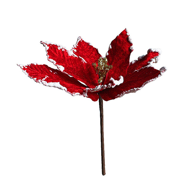 Boże Narodzenie - 1PC symulacja plastikowego kwiatu na ozdobę choinkową, rekwizyt DIY wieniec - Wianko - 3