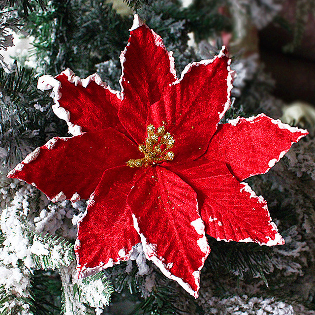Boże Narodzenie - 1PC symulacja plastikowego kwiatu na ozdobę choinkową, rekwizyt DIY wieniec - Wianko - 1