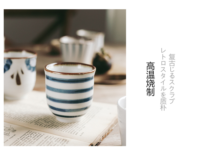 Kubek do herbaty stylu japońskiego 200 ml, ręcznie rysowany, ceramiczny - Wianko - 9