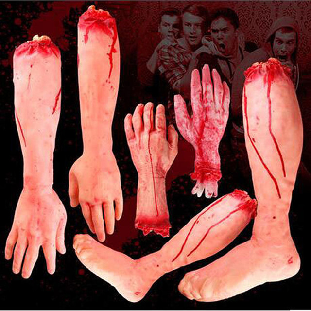 Przerażający rekwizyt lateksowy: Horror sztuczka - Kikut krwawego cięcia dłoni kościotrupa - Zabawka gumowa oderwana dłoń z złamanymi stopami - Dowcip - Wianko - 9
