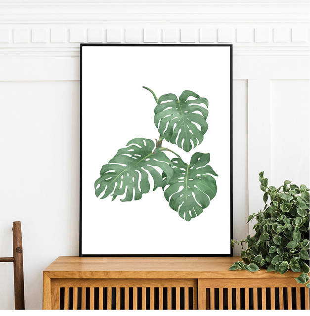Nowoczesny plakat ozdobny z tropikalnymi roślinami dla salonu w stylu skandynawskim - Wianko - 6