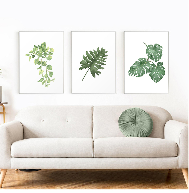 Nowoczesny plakat ozdobny z tropikalnymi roślinami dla salonu w stylu skandynawskim - Wianko - 5