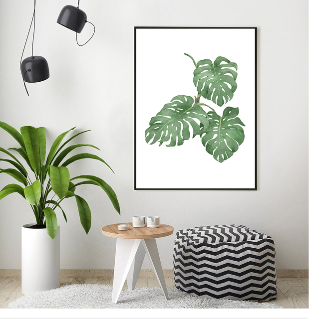 Nowoczesny plakat ozdobny z tropikalnymi roślinami dla salonu w stylu skandynawskim - Wianko - 7