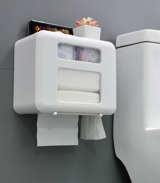 Wodoodporny, wielofunkcyjny uchwyt na papier toaletowy i ręczniki - Wianko - 1