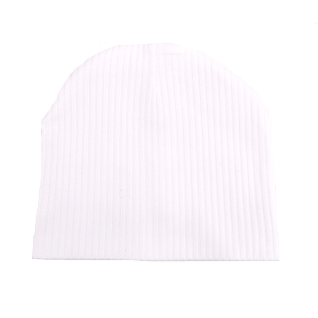 Miękkie bawełniane czapki beanie dla noworodków, niemowląt i dzieci - prążkowane, dla dziewcząt i chłopców - Wianko - 10