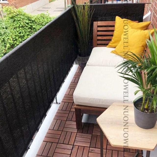 Dostosuj wysokiej jakości czarna anty-UV siatka cieniująca do zagęszczenia balkonu i ogrodzenia, zapewniająca prywatność i ochronę przed słońcem - Wianko - 3