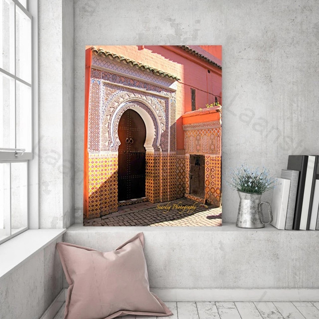 Obraz na płótnie arabska tapeta abstrakcyjna w kształcie łuku maroko HD drukowanie obrazu salon sypialnia dekoracja - Wianko - 5