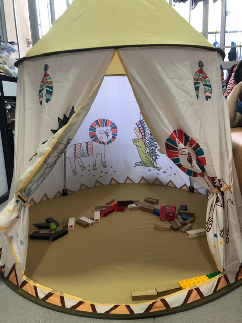 Namiot kempingowy dla dzieci Indian Tribe Play - duży domek do zabawy w plemienne motywy, składany i przenośny z oświetleniem - Wianko - 18
