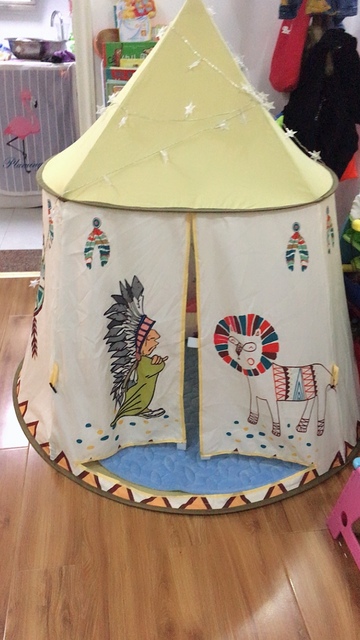 Namiot kempingowy dla dzieci Indian Tribe Play - duży domek do zabawy w plemienne motywy, składany i przenośny z oświetleniem - Wianko - 25