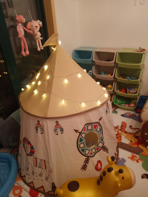 Namiot kempingowy dla dzieci Indian Tribe Play - duży domek do zabawy w plemienne motywy, składany i przenośny z oświetleniem - Wianko - 24