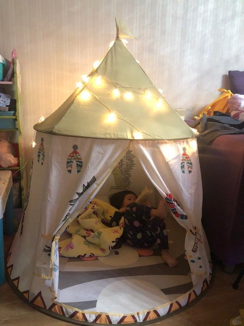 Namiot kempingowy dla dzieci Indian Tribe Play - duży domek do zabawy w plemienne motywy, składany i przenośny z oświetleniem - Wianko - 19
