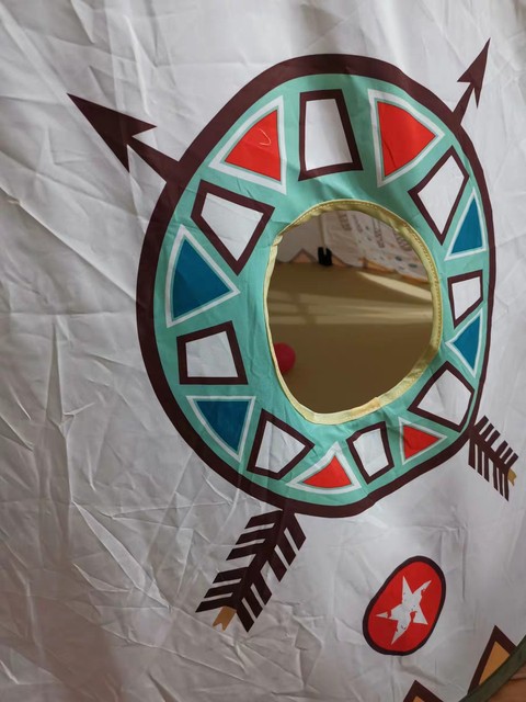 Namiot kempingowy dla dzieci Indian Tribe Play - duży domek do zabawy w plemienne motywy, składany i przenośny z oświetleniem - Wianko - 26