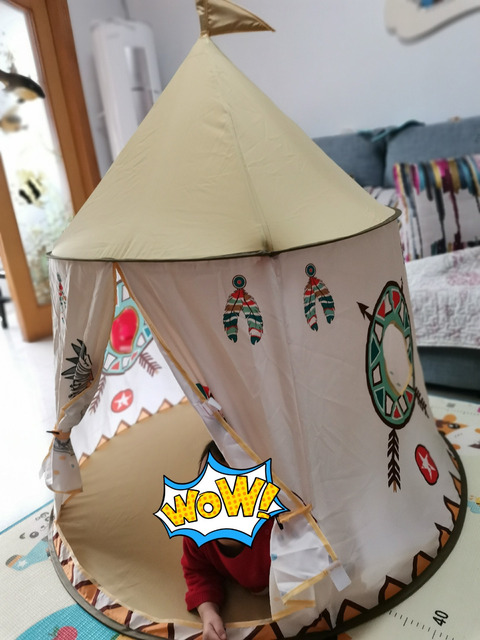 Namiot kempingowy dla dzieci Indian Tribe Play - duży domek do zabawy w plemienne motywy, składany i przenośny z oświetleniem - Wianko - 17