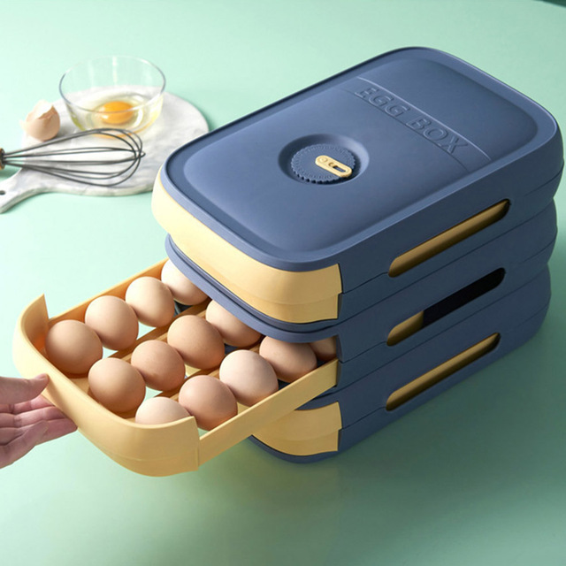Pudełko na jaja z szufladą i koszykiem do przechowywania w lodówce oraz w kuchni - Wianko - 2