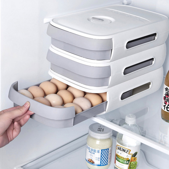 Pudełko na jaja z szufladą i koszykiem do przechowywania w lodówce oraz w kuchni - Wianko - 4