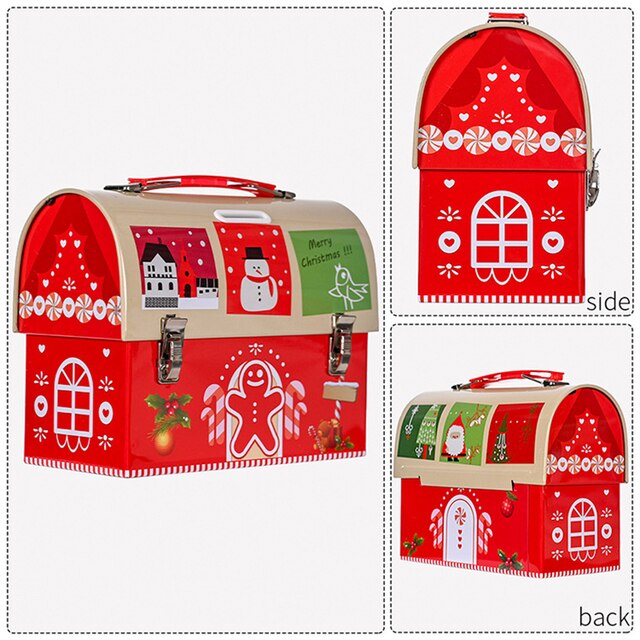 Słodka metalowa skarbonka i dekoracja na choinkę - Mikołajek Cartoon Santa w pudełku - idealny prezent na Boże Narodzenie J8 - Wianko - 5