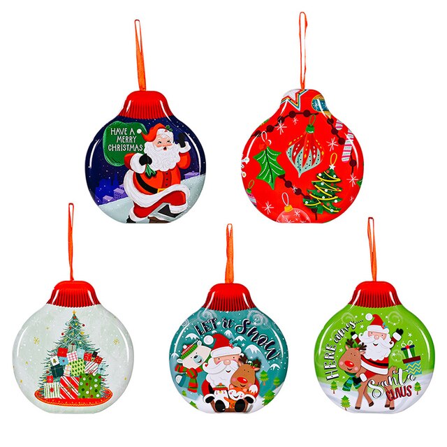 Słodka metalowa skarbonka i dekoracja na choinkę - Mikołajek Cartoon Santa w pudełku - idealny prezent na Boże Narodzenie J8 - Wianko - 4