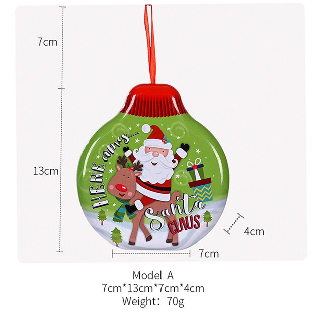 Słodka metalowa skarbonka i dekoracja na choinkę - Mikołajek Cartoon Santa w pudełku - idealny prezent na Boże Narodzenie J8 - Wianko - 6