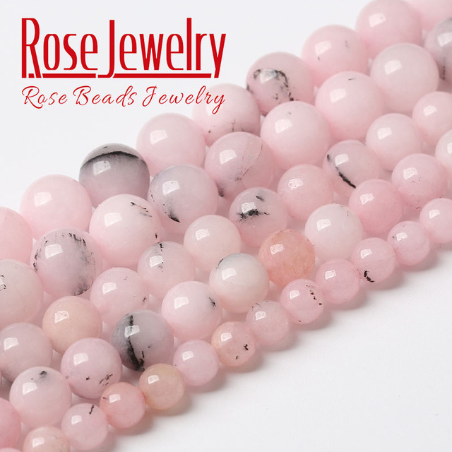 Naturalne różowe opalowe koraliki okrągłe 6-12mm - kamienne luźne paciorki do tworzenia biżuterii DIY - Wianko - 12