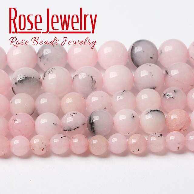 Naturalne różowe opalowe koraliki okrągłe 6-12mm - kamienne luźne paciorki do tworzenia biżuterii DIY - Wianko - 11