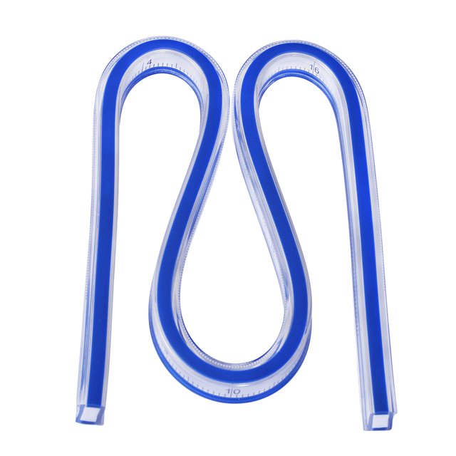 Plastikowa elastyczna zakrzywiona linijka do kreślarstwa, 30cm/40cm/50cm - Wianko - 1
