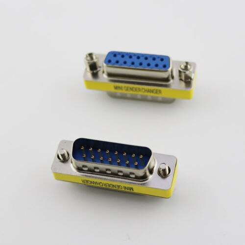 Adapter VGA-SVGA-DB15-D-SUB-15Pin-2-Rows Male do DB15 Female - Wianko - 1