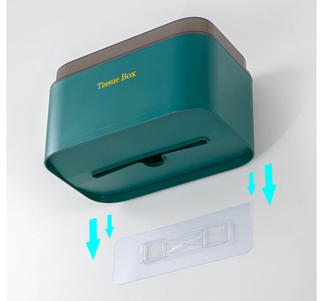 2021 nowy uchwyt ścienny na papier toaletowy plastikowe pudełko na chusteczki uchwyt na papier wodoodporna łazienka schowek gospodarstwa domowego 3 kolor - Wianko - 11