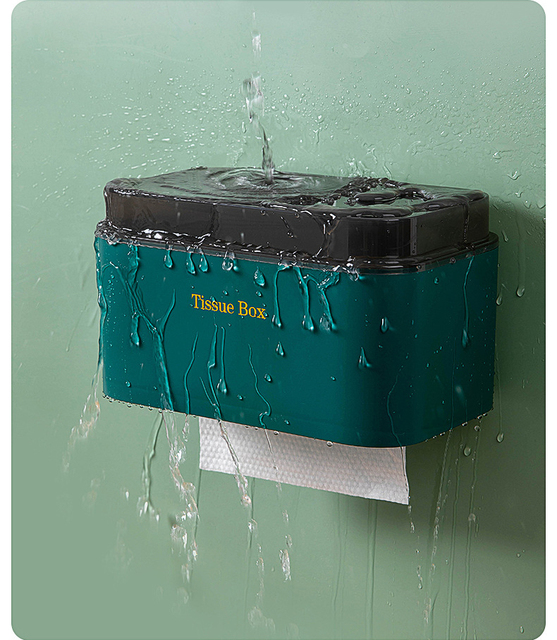 2021 nowy uchwyt ścienny na papier toaletowy plastikowe pudełko na chusteczki uchwyt na papier wodoodporna łazienka schowek gospodarstwa domowego 3 kolor - Wianko - 7