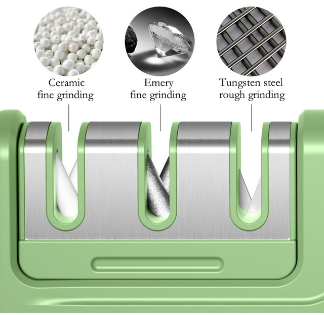 Profesjonalna trójstopniowa ostrzałka do noży kuchennych ze stali nierdzewnej - Wianko - 7