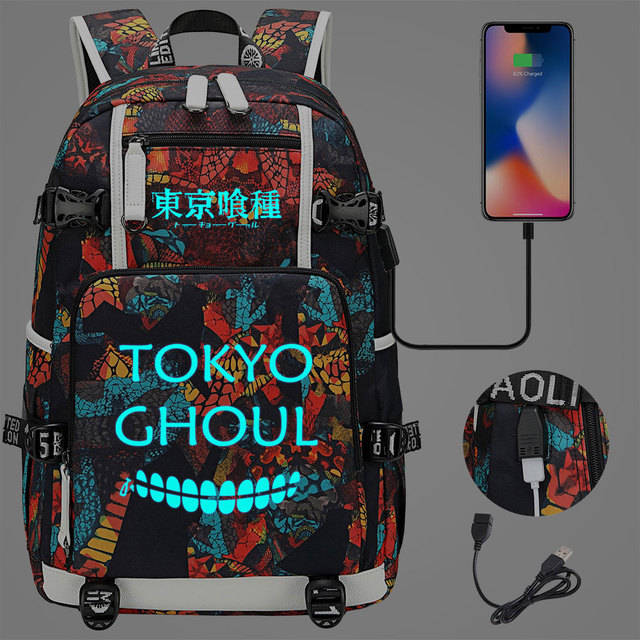 Luminous Anime Tokyo Ghoul Plecak z dużą pojemnością dla dzieci, nastolatków i dorosłych z miejsce na laptopa - Wianko - 8