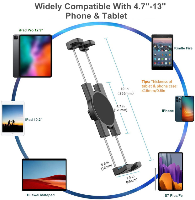 Uchwyt samochodowy na tablet 13'' dla iPad Pro 12.9 i Samsung Galaxy Tab S7 Plus Fe - Wianko - 6
