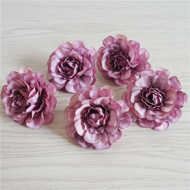 10 sztuk różowych sztucznych kwiatów z jedwabiu o średnicy 5cm do dekoracji ślubnych, bankietowych i domowych DIY - Wianko - 10