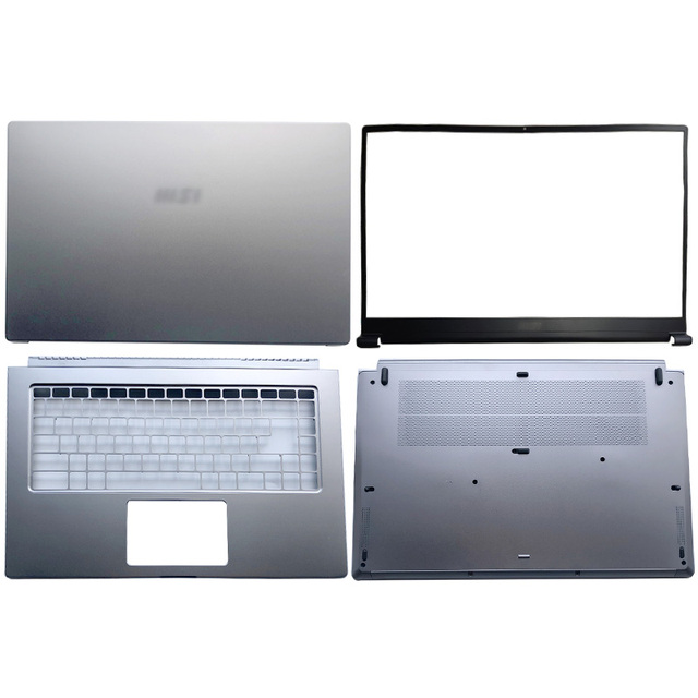 Nowe etui na laptopa MSI Summit B15 MS-1552 - tylna pokrywa, przednia pokrywa, podparcie dłoni, dolna obudowa - srebrne - Wianko - 7