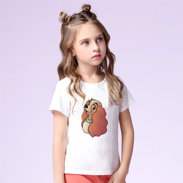 Koszulka Lady i The Tramp z nadrukiem kreskówkowym dla dzieci chłopców w lecie - Wianko - 5