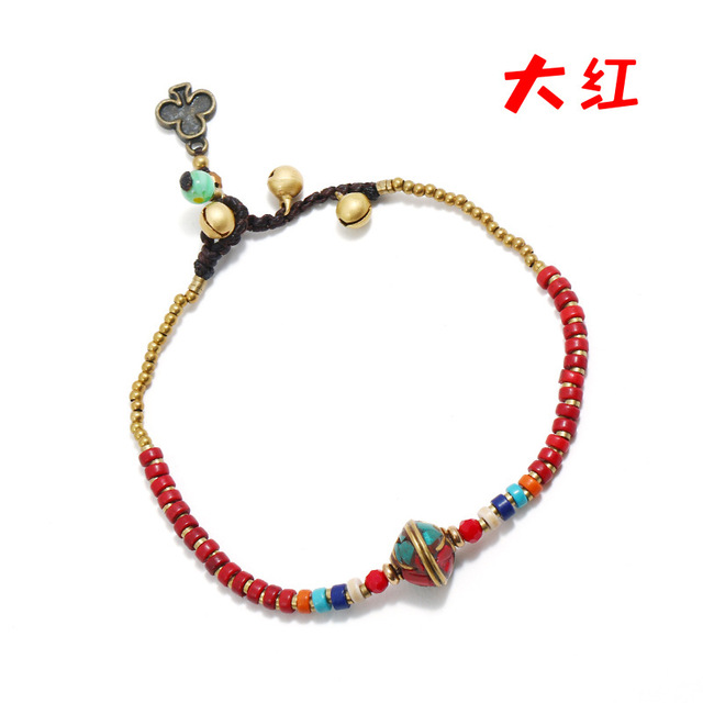 Ręcznie robiony łańcuszek na kostkę - prosty plażowy model koreański z perłą i dzwonkiem - ozdoba na stopę - Wianko - 10