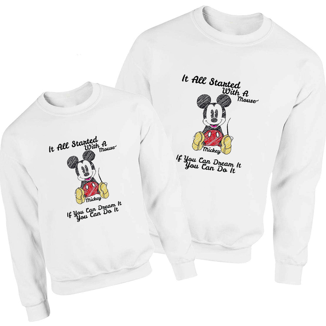 Mickey Tata Bluza Disney Podstawowy Wygląd Rodziny Harajuku Pulower Estetyka Luźna Bluza Streetwear - Wianko - 17