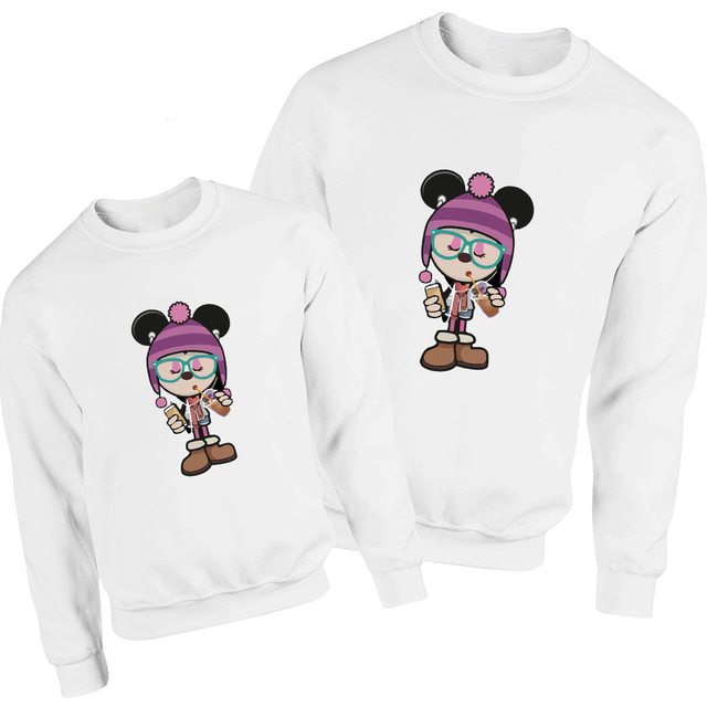 Mickey Tata Bluza Disney Podstawowy Wygląd Rodziny Harajuku Pulower Estetyka Luźna Bluza Streetwear - Wianko - 7