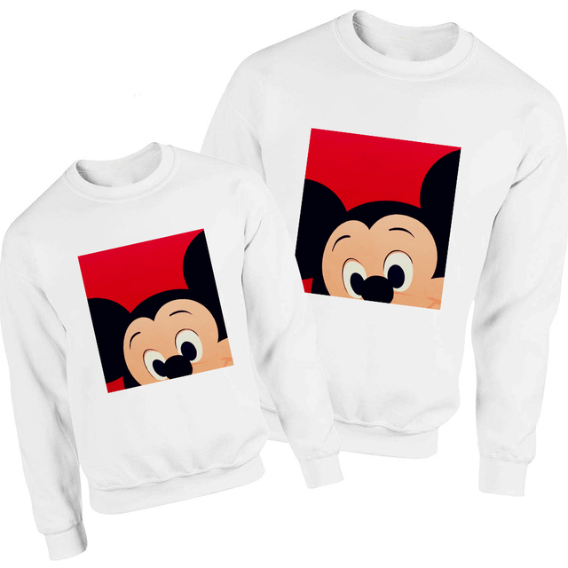 Mickey Tata Bluza Disney Podstawowy Wygląd Rodziny Harajuku Pulower Estetyka Luźna Bluza Streetwear - Wianko - 20