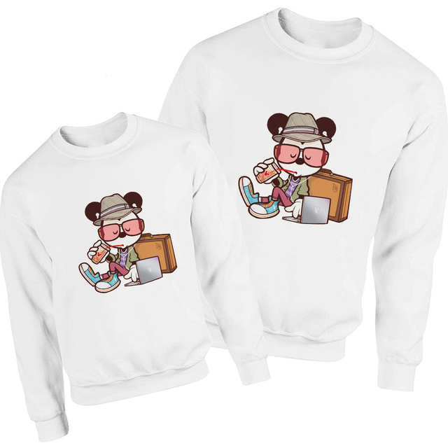 Mickey Tata Bluza Disney Podstawowy Wygląd Rodziny Harajuku Pulower Estetyka Luźna Bluza Streetwear - Wianko - 6