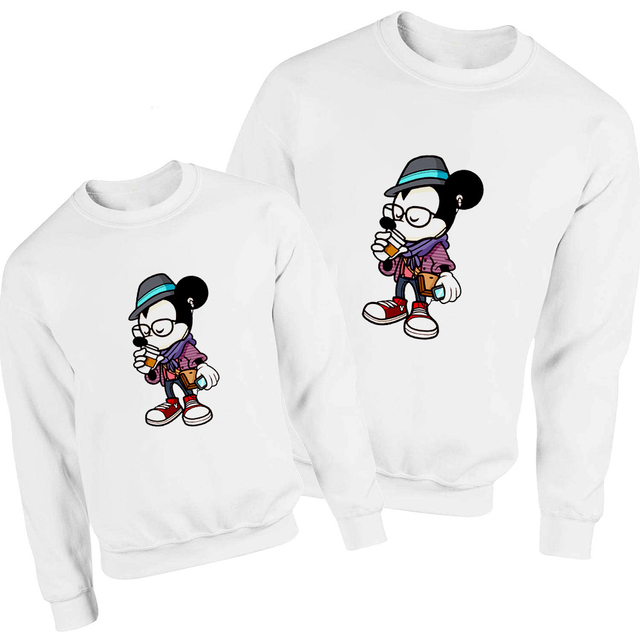 Mickey Tata Bluza Disney Podstawowy Wygląd Rodziny Harajuku Pulower Estetyka Luźna Bluza Streetwear - Wianko - 8