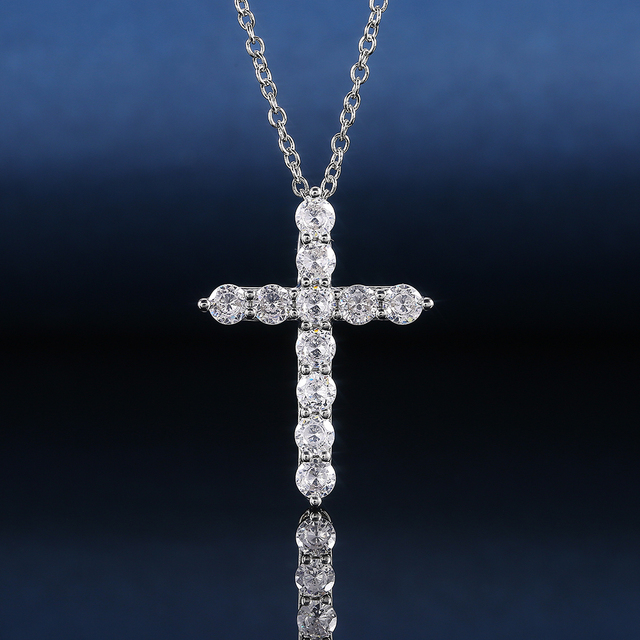 Naszyjnik luksusowy z wisiorkiem w kształcie krzyża Huitan z cyrkoniami - prezent na rocznicę dla kobiety - Wianko - 11