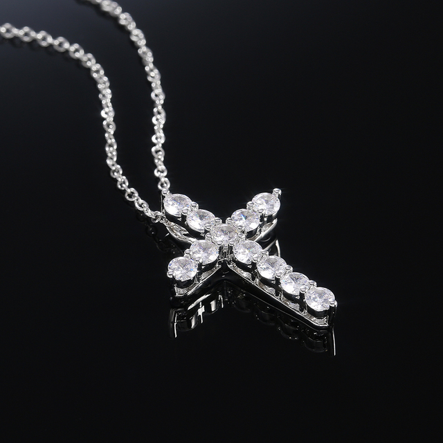 Naszyjnik luksusowy z wisiorkiem w kształcie krzyża Huitan z cyrkoniami - prezent na rocznicę dla kobiety - Wianko - 10