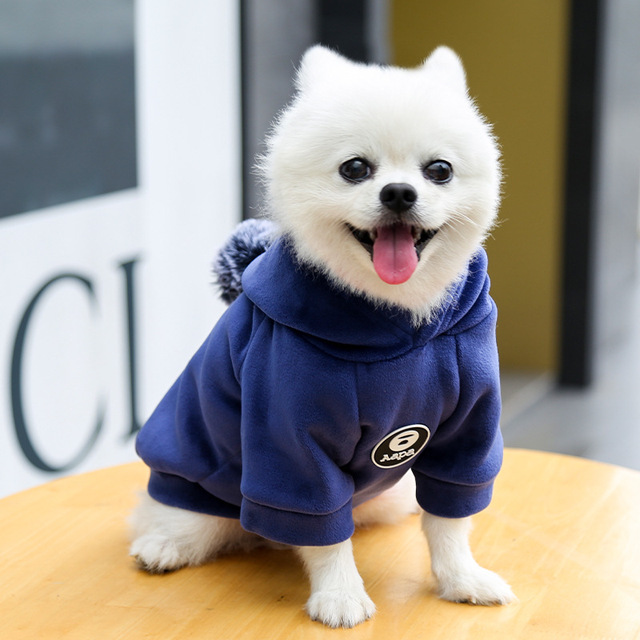 Pleuche zimowy sweter z kapturem dla małych i średnich psów - Wianko - 18