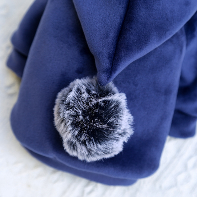 Pleuche zimowy sweter z kapturem dla małych i średnich psów - Wianko - 13