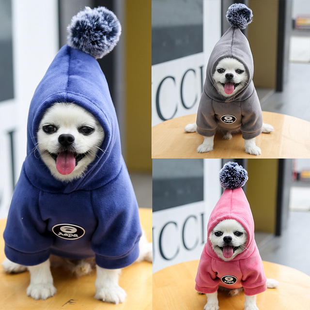 Pleuche zimowy sweter z kapturem dla małych i średnich psów - Wianko - 15