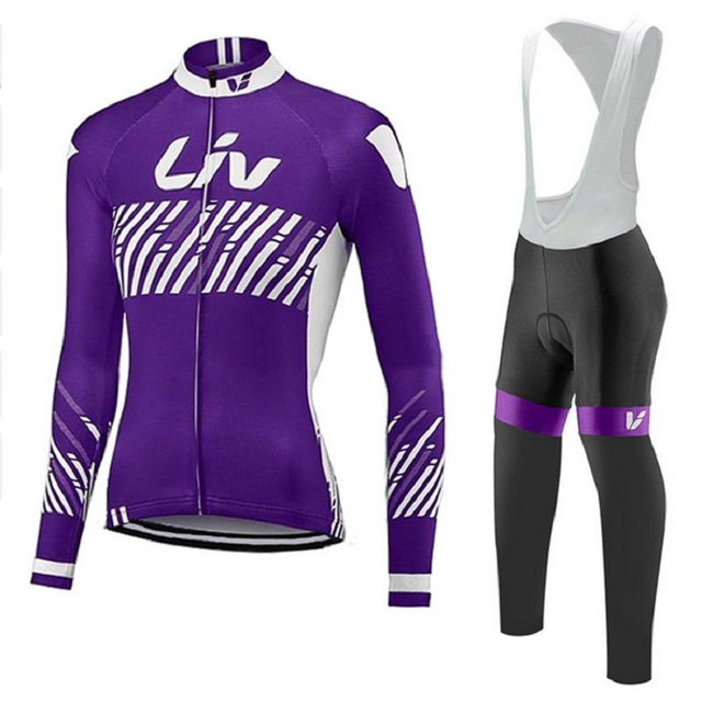 Damska zimowa termiczna koszulka kolarska LIV 2018 + spodnie rowerowe - zestaw mężczyźni Ropa Ciclismo - Wianko - 3
