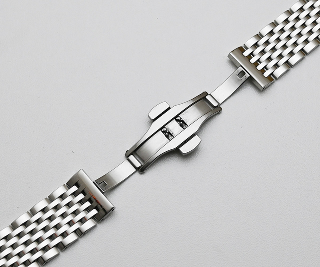 Stalowa bransoleta do zegarka ze zagiętym końcem - 12mm, 14mm, 16mm, 18mm, 19mm, 20mm, 22mm - Wianko - 7