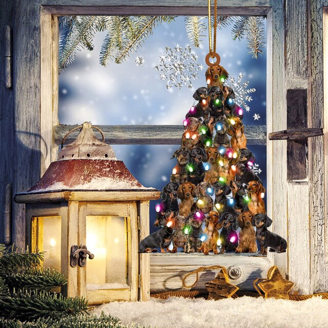 Drewniany Bożonarodzeniowy Wiszący Ornament Dekoracyjny w kształcie drzewa - Prezenty Świąteczne 2021 - Wianko - 40