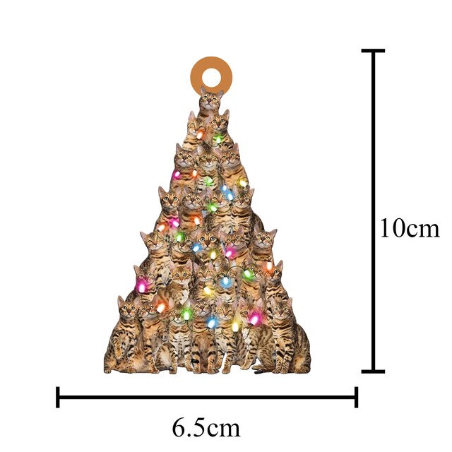 Drewniany Bożonarodzeniowy Wiszący Ornament Dekoracyjny w kształcie drzewa - Prezenty Świąteczne 2021 - Wianko - 48
